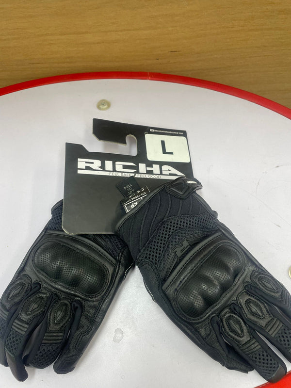 Motorcycle Gloves - Richa Junior Turbo Glove - Black (Youth L)